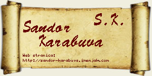 Šandor Karabuva vizit kartica